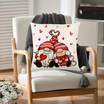 Наволочка для пары на День Святого Валентина, льняная наволочка для влюбленных, диванная подушка, подушка для головы для офиса и дома