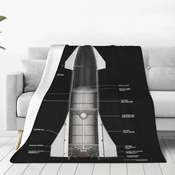 Одеяла SpaceX Starship Sn15 Фланелевое потрясающее дышащее покрывало для украшения покрывала