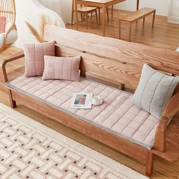 Осенне-зимняя утепленная диванная подушка из массива дерева, простой однотонный диван для гостиной, противоскользящий коврик, Модное украшение для дома, коврик для дивана