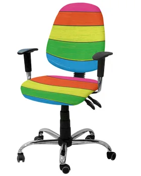 Эластичный чехол для компьютерного кресла из радужного дерева, растягивающийся Съемный чехол для офисного кресла, Разделенные чехлы для сидений в гостиной