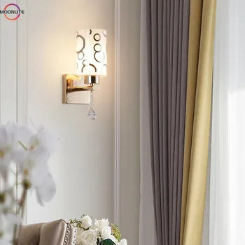 Современный минималистичный стеклянный настенный светильник с одной головкой, прикроватный светильник для прохода, настенный светильник для украшения дома в гостиной, спальне
