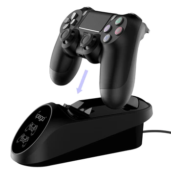 Для геймпадов PS4, зарядного устройства для контроллера, док-станции со светодиодным дисплеем, зарядной станции для контроллеров PS4 Slim / DualShock 4 / Playstation 4 / Pro