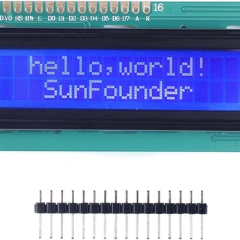 Модуль LCD1602 с подсветкой 3,3 В, Совместимый с Arduino R3 Mega2560 Raspberry Pi 16x2 символа Белого цвета на синем фоне