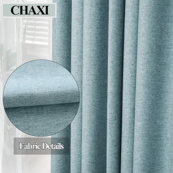 Искусственный лен CHAXI 80% -85% Затемняющие шторы с теплоизоляцией, звуконепроницаемые оконные жалюзи, шторы для спальни, гостиной, изготовленные на заказ