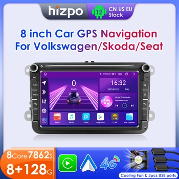Hizpo 2 Din Android 12 Для Фольксваген Гольф Поло Шкода Рапид Октавия Радио Тигуан Пассат б7 Джетта Авто Carplay GPS Радио 8