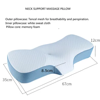 Двойная наволочка дышащая от пота, медленно отскакивающая подушка для поддержки головы из пены с эффектом памяти, эргономичная подушка для шеи, помогающая заснуть