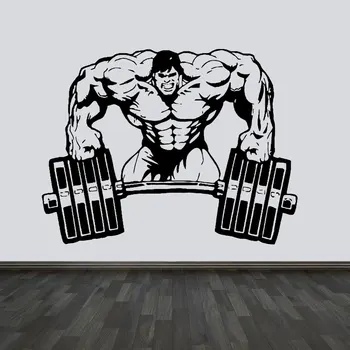 Мотивационная наклейка на стену Hulk Gym Для тренировок по тяжелой атлетике, наклейка на стену для спортивных залов, спален, залов для занятий кроссфитом, декор E140