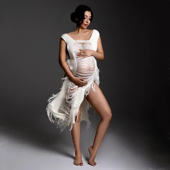Открытое хлопчатобумажное платье для фотосессии беременных с квадратным воротником, без рукавов, платье для фотосессии беременных