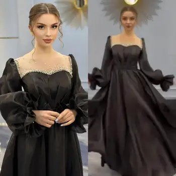 Элегантные вечерние платья трапециевидной формы со стразами, атласные платья для официальных мероприятий, платья для женщин 2023