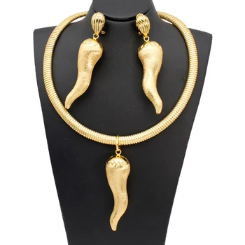 Африканское ожерелье Серьги Кулон с чили в Дубае Для новобрачных Наборы Свадебных украшений Подарок Модная вечеринка Помолвка