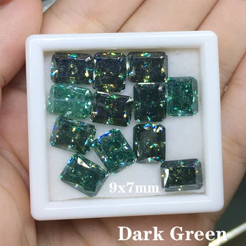 Настоящий темно-зеленый Колотый Лед Сияющей огранки Муассанит Камень VVS1 Pass Diamond Tester Драгоценные камни Для ювелирных изделий Подарочные бусины