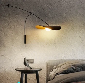 Настенный светильник для рыбалки с длинной рукояткой, спальня, кабинет, гостиная, коридор, настенная лампа, Ретро Промышленный ветряной коромысло, настенный светильник