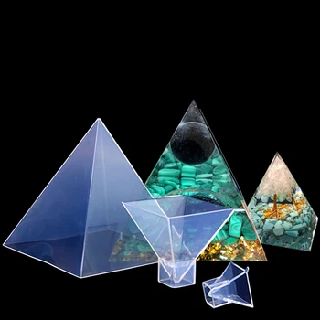 Сделай сам Пирамидальный кристалл, эпоксидная форма, Пирамида 3 размера для УФ-смолы, форма для украшения дома, Силиконовая форма, Аксессуары для домашнего офиса