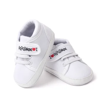 Детские парусиновые кроссовки Newborn I LOVE PAPA & MAMA Sports Для мальчиков и девочек, обувь для первых ходоков, противоскользящая детская обувь для малышей