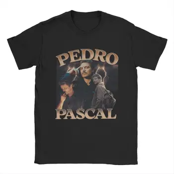 Мужские футболки Pedro Pascal The Last Of Us в винтажном стиле 90-х, одежда из чистого хлопка, винтажные футболки с круглым вырезом, футболки 4XL 5XL
