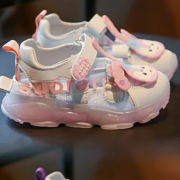 Сандалии для девочек Disney, Детская летняя обувь StellaLou из мультфильма, Дышащая детская спортивная сетчатая пляжная обувь розового цвета