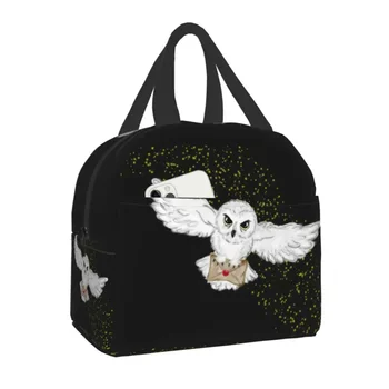 Термоизолированная сумка для ланча с полетом совы на Хэллоуин, женская Волшебная Переносная сумка для ланча для работы, учебы, путешествий, коробка для хранения продуктов питания