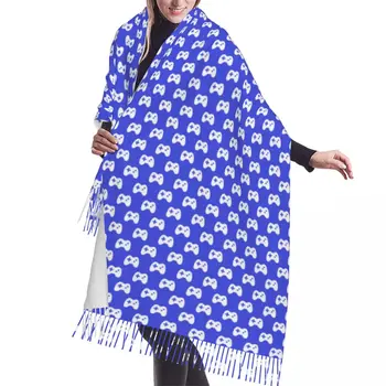 Женские длинные шарфы с теневым рисунком Sonics, Женская зимняя мягкая теплая шаль с кисточками, Модный универсальный женский шарф