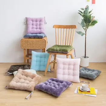 Зимняя подушка для стула, утепленная Мягкая подушка для офисного кресла, ягодицы, однотонный домашний декор, подушка для спинки дивана, для домашней одежды