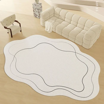 Минималистичный ковер большой площади, Однотонный белый, дизайн особой формы, спальня, гостиная, IG Декоративный коврик, коврики для пола в гардеробной