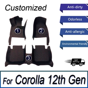 Автомобильные коврики для Toyota Corolla 12-го поколения. Гибрид 2019 2020 2021 Пользовательские Накладки для ног, Автомобильные ковровые покрытия, Аксессуары для интерьера