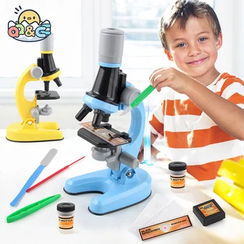 Комплект детского микроскопа Biologica 1200X Научный эксперимент Подарок ученику Лаборатория со светодиодной подсветкой для домашней школы Развивающая игрушка в подарок для детей