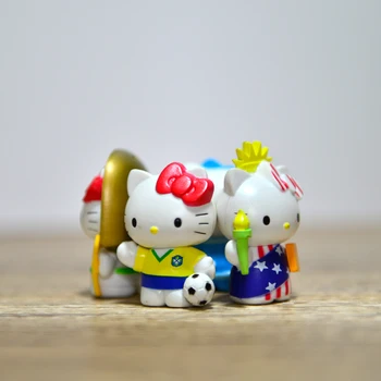 Sanrio Hello Kitty Путешествие по всему миру, коллекция мини-кукол, настольные украшения, подарки для детей, фигурка Hellokitty