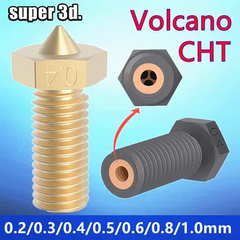 Сопло из Закаленной Стали CHT Volcano при температуре 500 °C Латунное Высокоточное Сопло Для 3D-принтера CHT Разделяет Сопло Volcano для Ender 3 Artillery Vyper Hotend