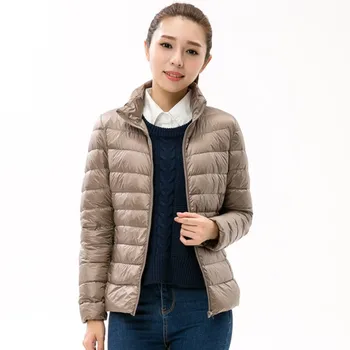 Новая модная осенне-зимняя модная короткая легкая пуховая куртка корейской версии с воротником, женское короткое пальто