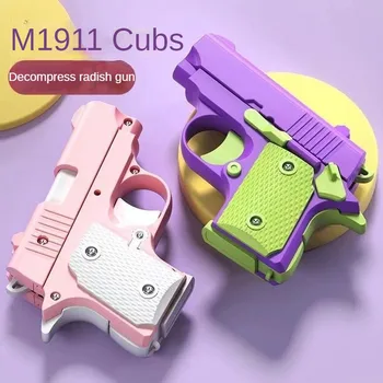 Горячая 3D-печатная Мини-модель игрушечного пистолета M1911 с декомпрессионной гравитацией, Морковный пистолет, Игрушки для взрослых, Детские Игрушки для снятия стресса, Рождественские подарки