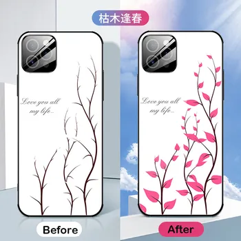 Противоударный Стеклянный Чехол Для телефона Temepred Для iPhone 11 Pro Max Case Flower Bloom Full Cover Coque Для iPhone 12 Pro Max 11 Pro Funda
