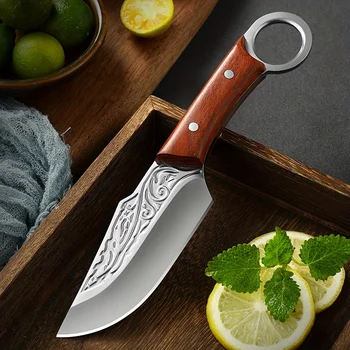 1 шт. нож для обвалки ломтиков, кухонный нож из нержавеющей стали, Переносной походный нож, для домашнего барбекю на открытом воздухе