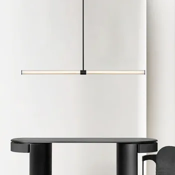 Итальянский минимализм, Современная Минималистичная Ресторанная Люстра, Барная стойка, Креативное стекло, Высококлассный дизайн, длинная лампа