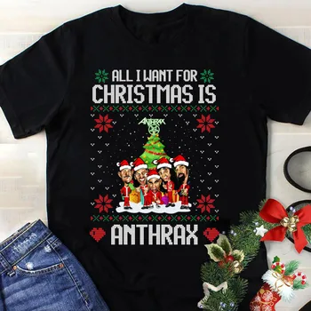 все, что я хочу на Рождество, - это уродливая рождественская футболка anthrax Band YA1095 с длинными рукавами