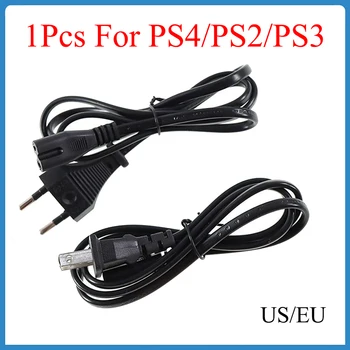 1шт 2Pin США/ЕС Для консоли PS4 Кабель питания для Sony PS2/PS3 Общий 8-буквенный Кабель питания Host Link Замена игровых частей 1 М