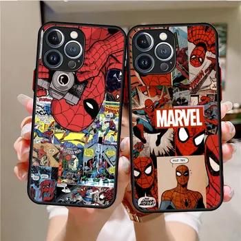 горячая Задняя Крышка Marvel Spider Man Чехол для Телефона iPhone 8 Plus 12 Mini XS X 7 6S XR 15 Pro 11 Pro SE 14 Pro Max 13 13 Mini Soft