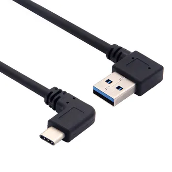 Разъем USB 3.0 Слева под прямым углом к Разъему USB 3.1 Type C Слева и под прямым углом 90 градусов Адаптер Для Синхронизации Преобразователя заряда Кабель для передачи данных 0,3 м