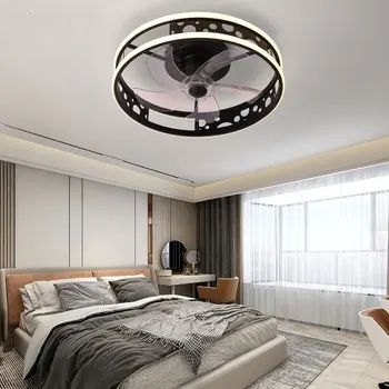 Потолочный светильник Nordic Fan Creative Creative Iron Art Лампа двойного назначения для спальни, гостиной, ресторанов, гостиничных светильников