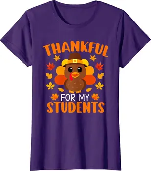 Женская футболка с воротником-стойкой и длинными рукавами Thankful For My Students Teacher Thanksgiving