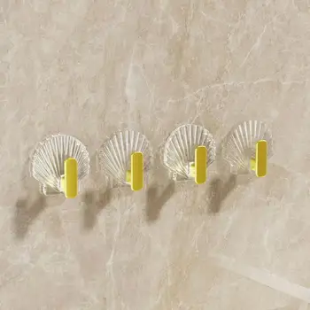 Крючки для кухонных принадлежностей, настенные крючки в форме раковины, Стильный набор настенных крючков в форме раковины, Водонепроницаемый, сверхпрочный для полотенец для ванной