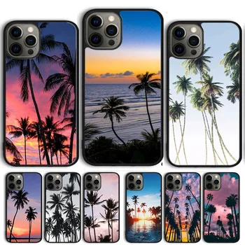 Тропические Летние пальмы Чехол Для Телефона iPhone 15 14 13 11 12 Pro Max mini XS Max XR X SE 2020 6S 7 8 Plus Задняя Крышка