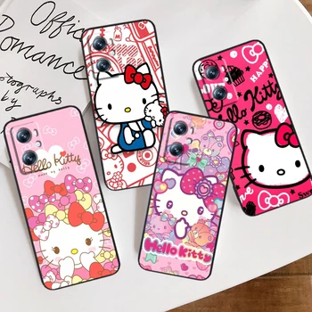 Sanrio Hello Kitty Милый Чехол для OPPO Find X6 X5 X3 A54S A5 A94 A16 A53S A57 A74 A72 A98 A78 A96 A9 5G Черный Чехол для телефона