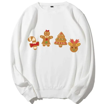 Эстетичная рождественская толстовка с имбирным хлебом, пряничный свитер, милая праздничная рубашка с печеньем, толстовка с капюшоном, праздничная рубашка в рождественскую ночь