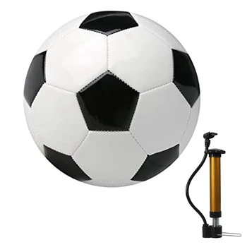 Футбольные мячи 5 размера Классический набор футбольных мячей - включает размеры 5 с иглой для насоса Идеально подходит для тренировок, игр лиги и подарков Долговечный