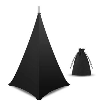 Чехол для стойки динамика, штатив для ди-джея, юбка-накидка с сумкой для переноски, 360-градусный черный чехол для свадьбы, выступления на сцене