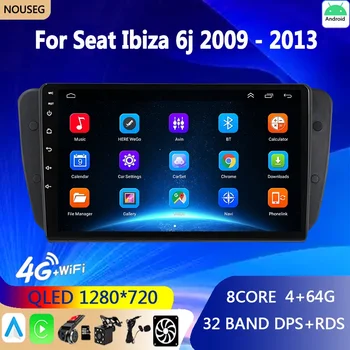 Android Автомобильный Радиоприемник Мультимедиа для Seat Ibiza 6j 2009 2010 2012 2013 Плеер Авто Стерео Carplay GPS Навигация 2 Din Сенсорный Экран