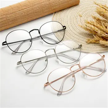 Винтажные металлические оптические очки для ухода за зрением большого размера, круглые очки в оправе для очков
