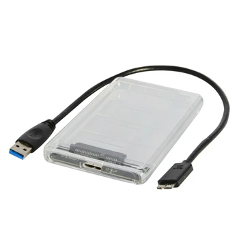 Новый высокоскоростной внешний жесткий диск SSD HDD емкостью 2 ТБ с интерфейсом USB от 3,0 до 2,5 дюймов, прозрачный корпус